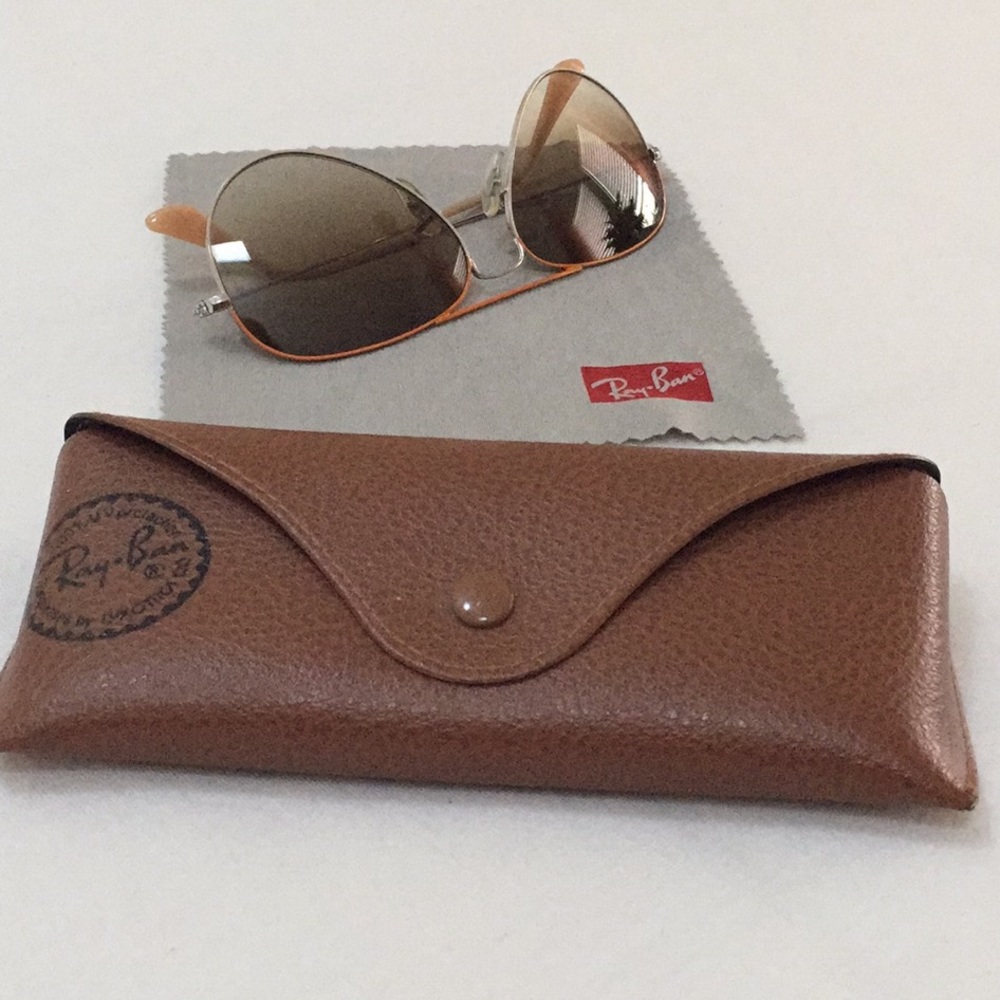 Authentic Orange-Rimmed Aviator Ray-Bans
